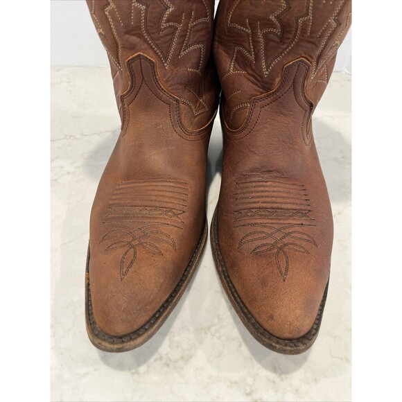 Dan Post x Marlboro Vintage Western Pointed Cowboy Boots Leather Mens 10 D Brown - Picture 8 of 16